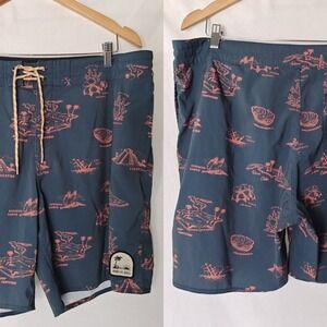 Howler Brothers Buchannon Boardshort‎ Board Shorts Swim 38 XL Destination Blue